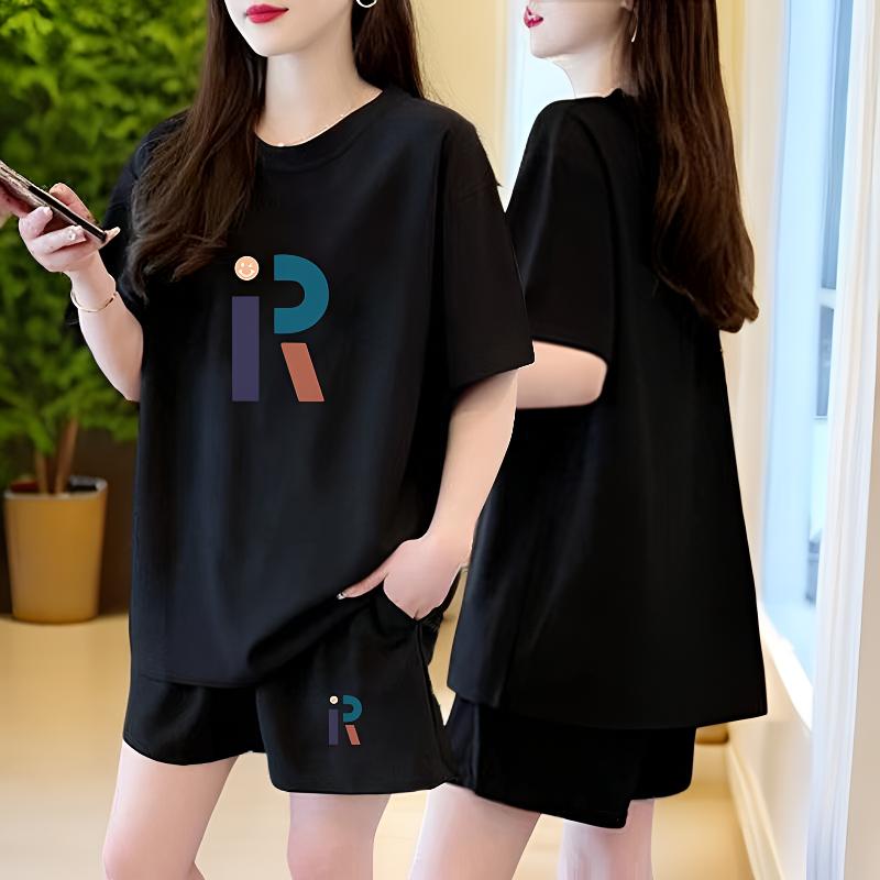 胖妹妹显瘦运动套装女装2025新款爆款夏季宽松休闲短袖短裤两件套