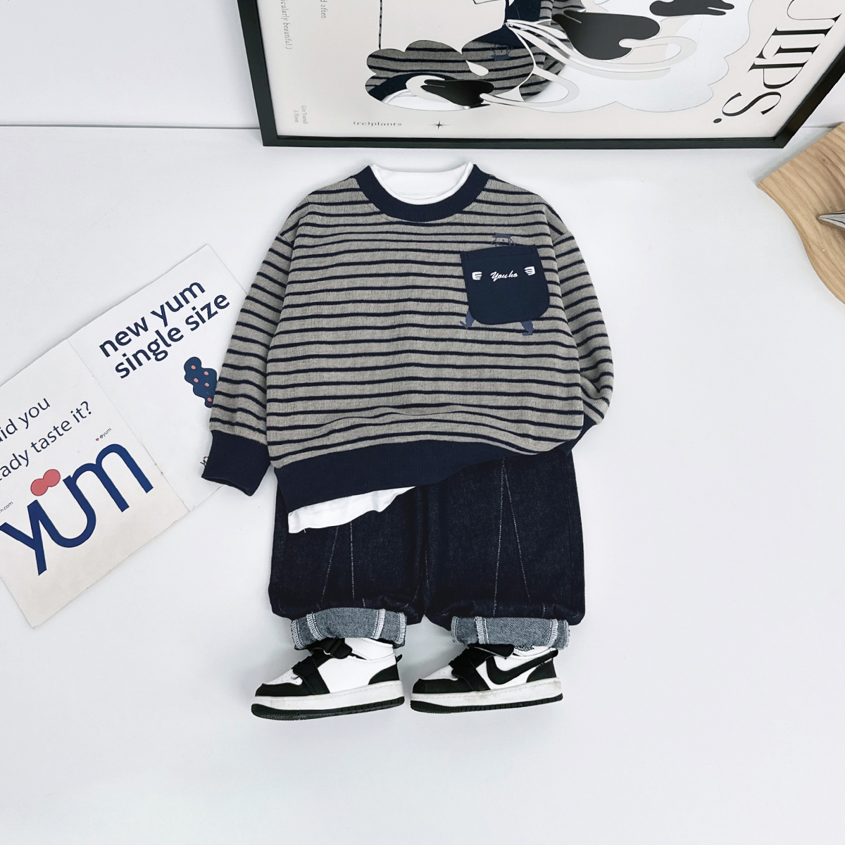 儿童卫衣长袖2025秋新款秋装男童春秋上衣 HZ25730 悠悠童话童装