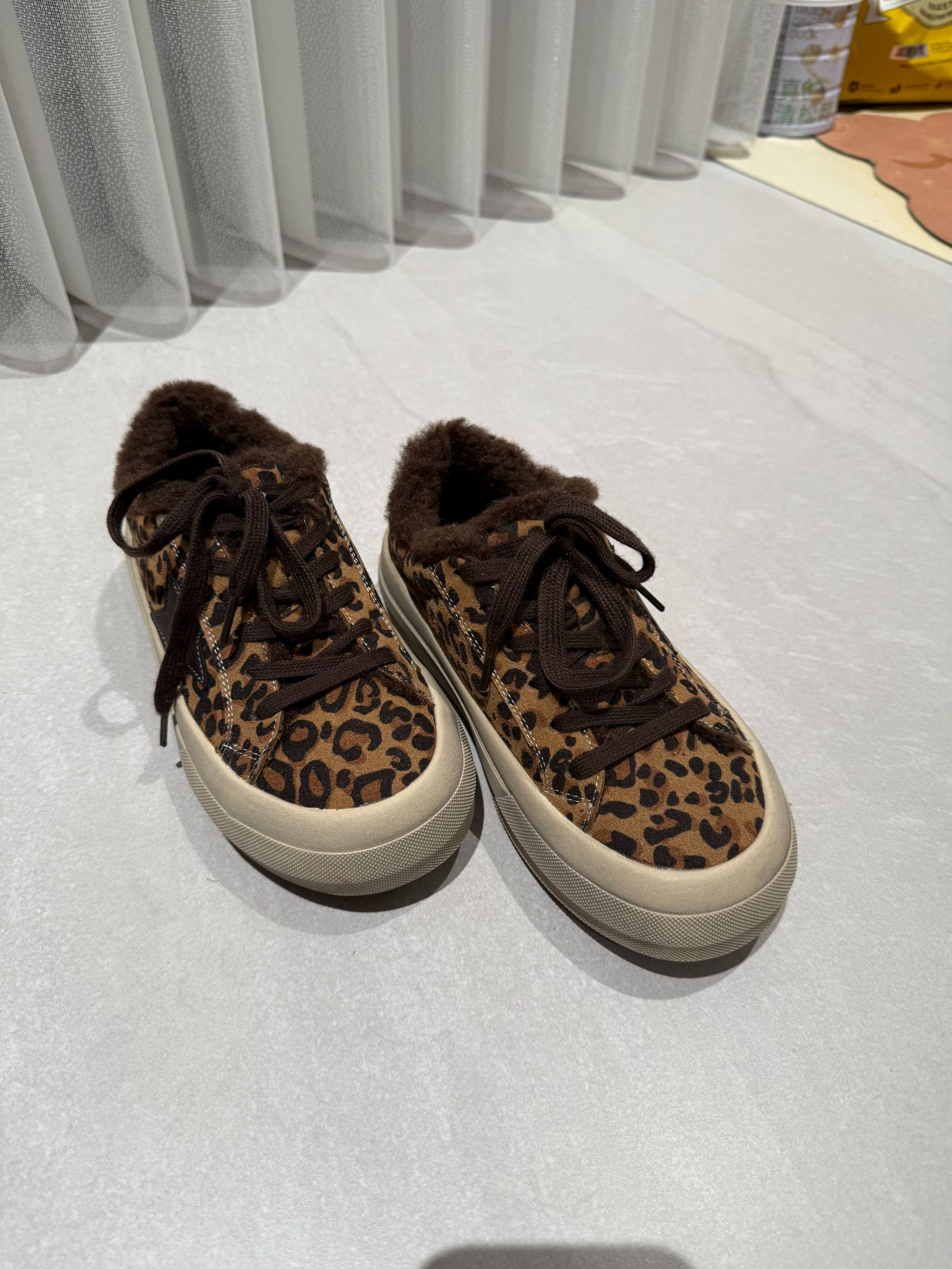 YX五XZ202512154新款豹纹休闲鞋百搭时尚加绒冬季