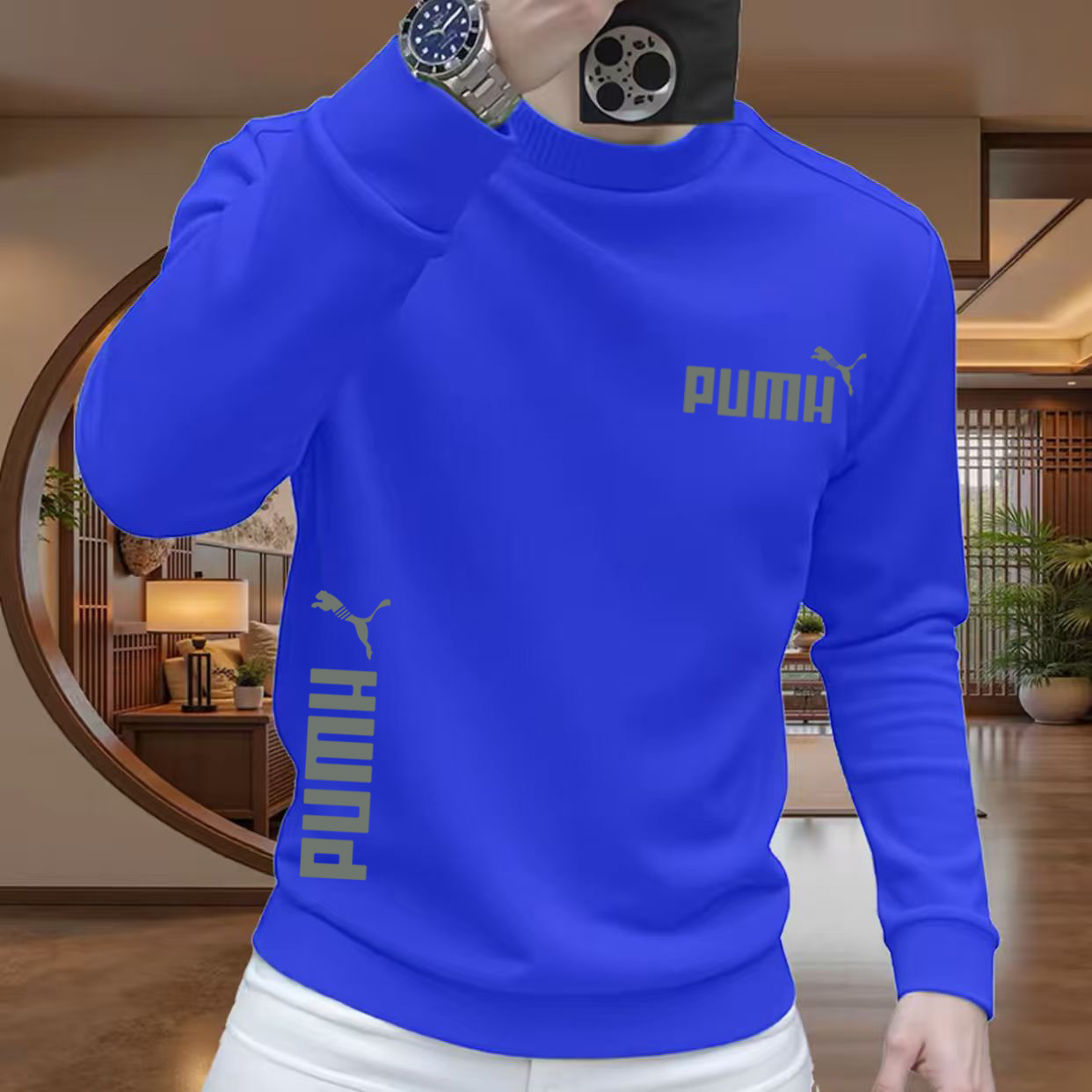 奥特莱斯清仓~大码重磅圆领卫衣男士秋冬加绒长袖上衣春秋时尚