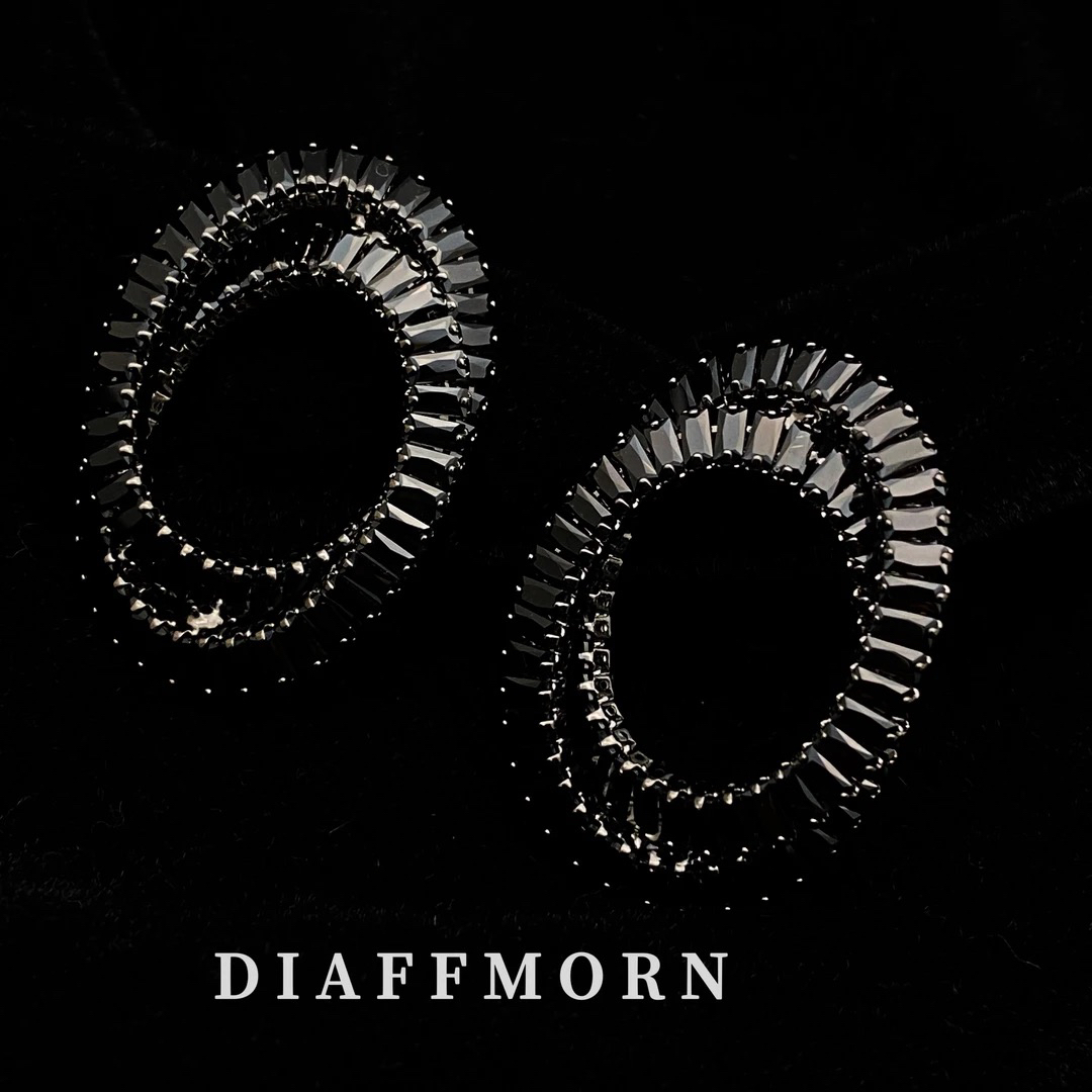 铜合金仿水晶耳饰 铜合金满钻〖圈圈〗时尚轻奢精致百搭超闪耳环