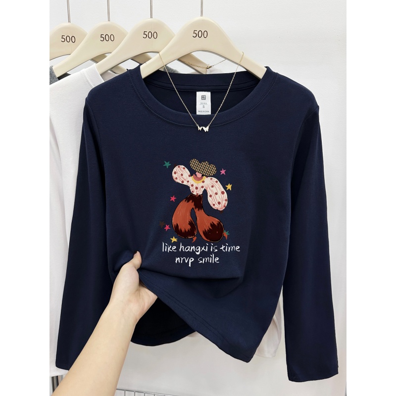 正肩大码长袖t恤女秋冬季胖mm时尚洋气显瘦圆领打底衫外穿上衣潮