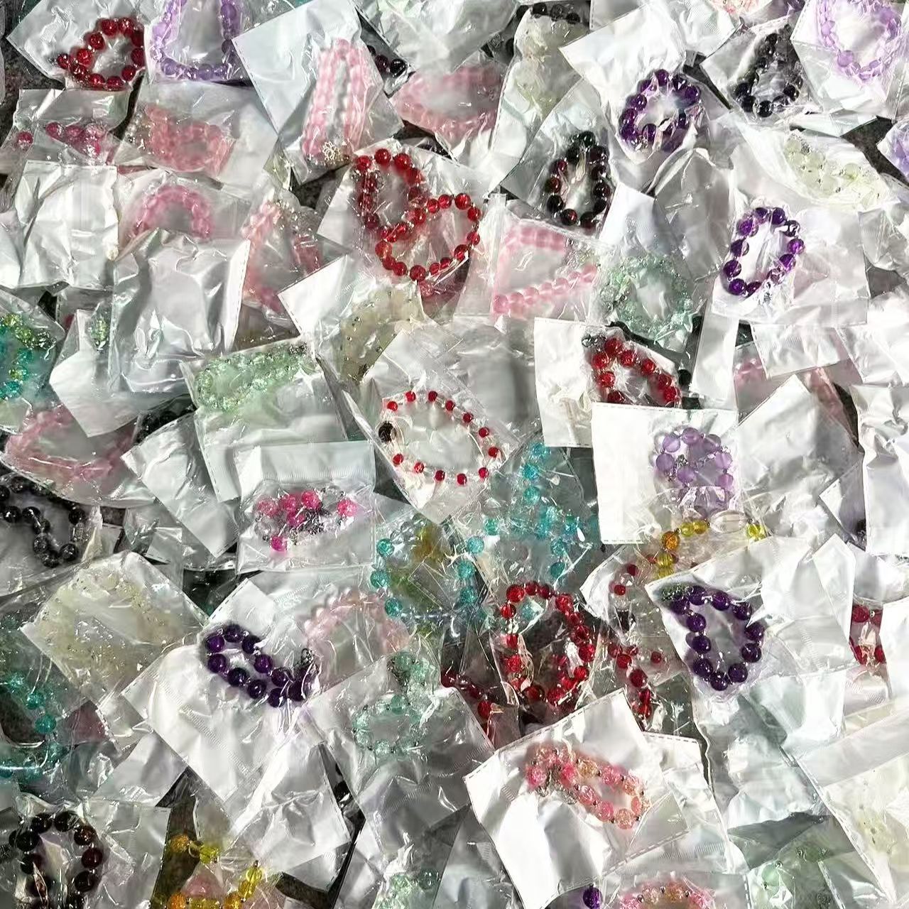 铜合金玻璃手链 夜市摆摊手串高颜值学生闺蜜手链精品独立包装