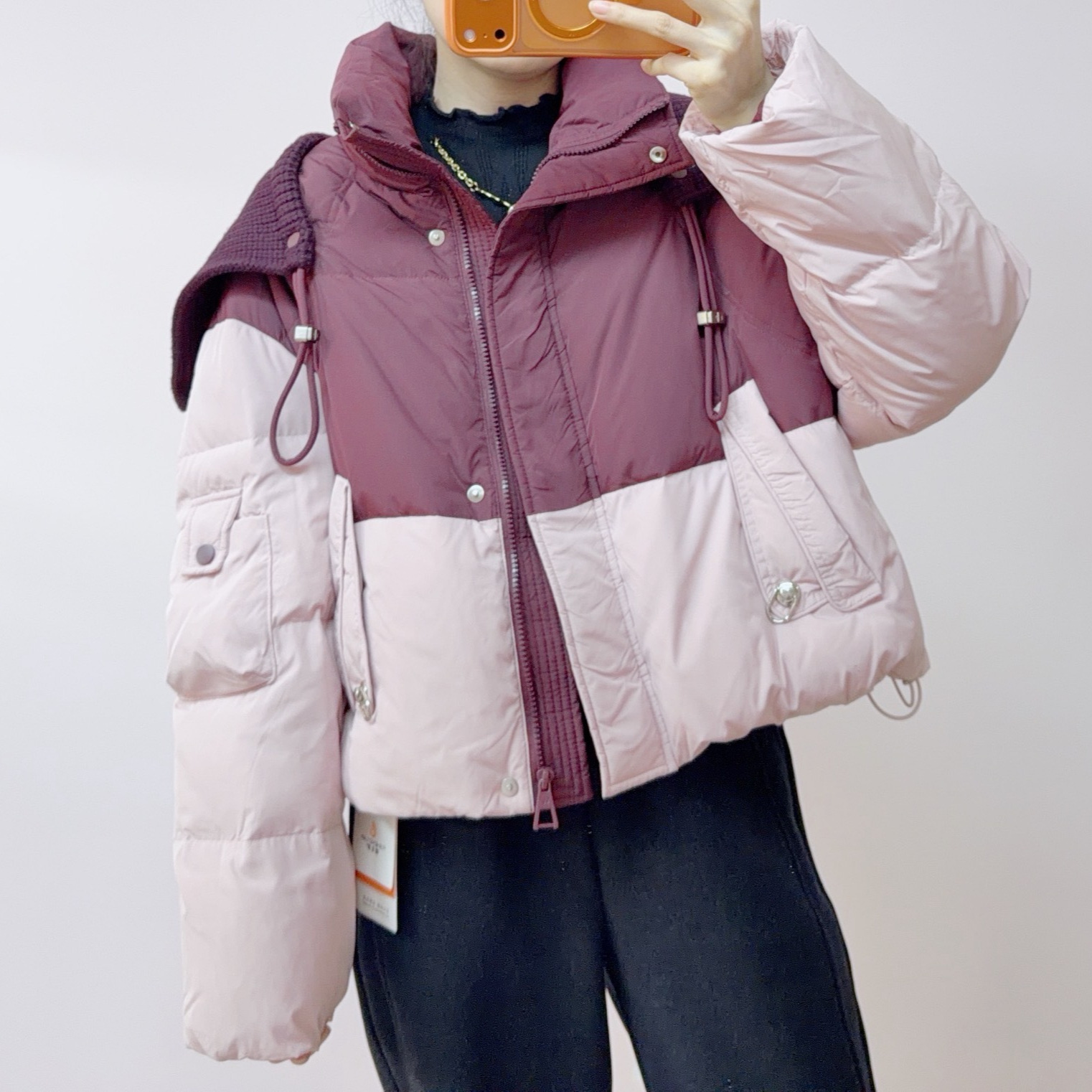 155时尚休闲百搭拼色坎肩短款面包羽绒服Y7155/GJ