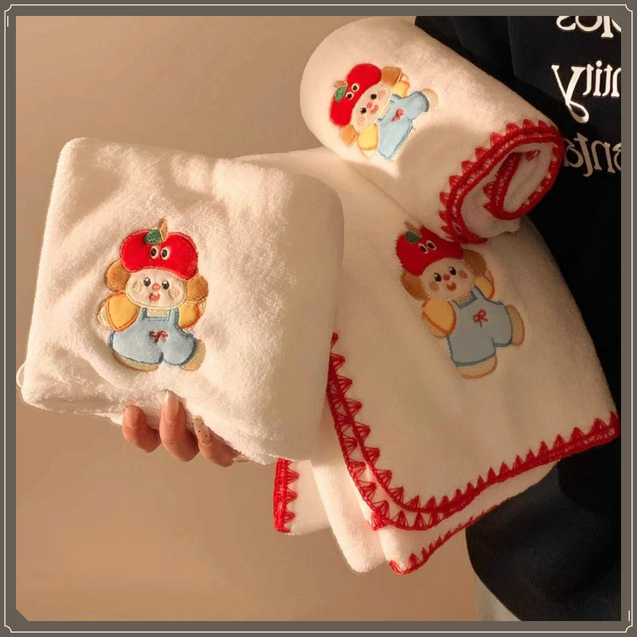 可爱小熊浴巾女超吸水YJ51速干不掉毛珊瑚绒家用高颜值洗澡【萌乐】