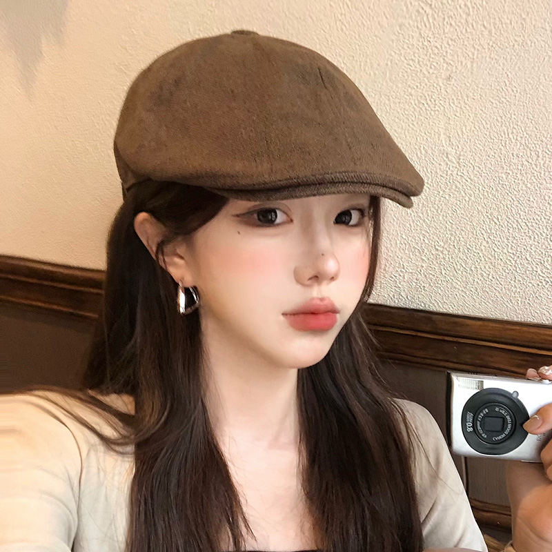 日系前进帽女秋季2025新款美拉德风文艺显脸小复古报童画家帽子潮