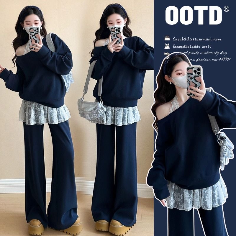 孕妇秋装套装春秋款2025新款秋季时尚洋气时髦上衣高级感孕期穿搭