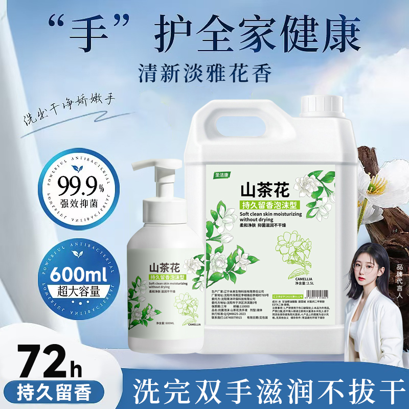 圣洁康儿童泡沫洗手液杀菌抑菌99%持久留香大桶洗手液补充装白茶