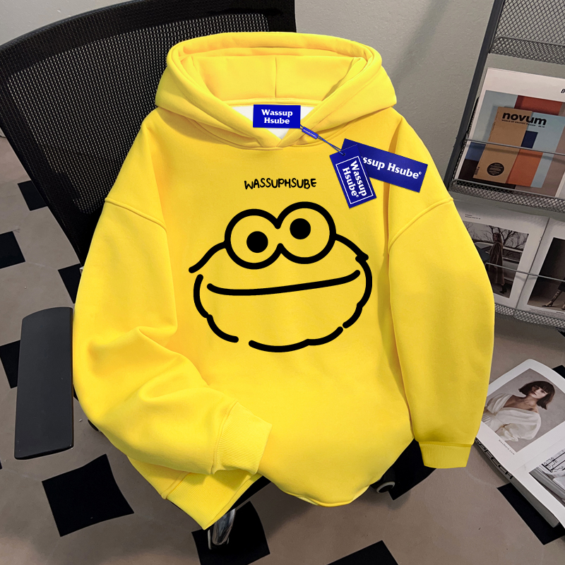 WASSUP HSUBE美式潮流百搭情侣卫衣ins休闲套头连帽秋冬新款上衣