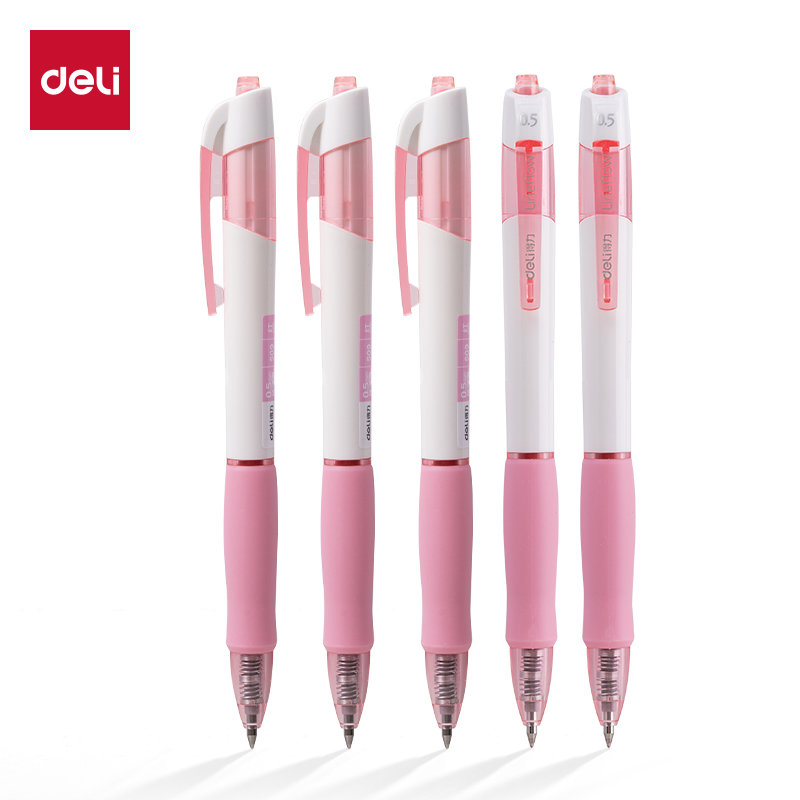 得力S09臻顺滑办公中性笔0.5mm弹簧头