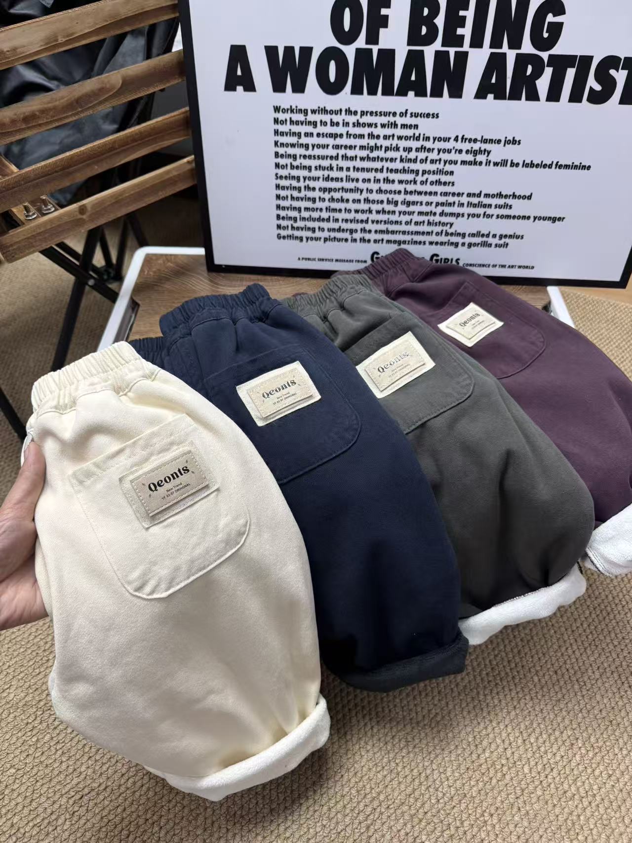 向子妈【质感氛围】加绒！爆版裤王！口袋标韩国小裤休闲裤韩系童装