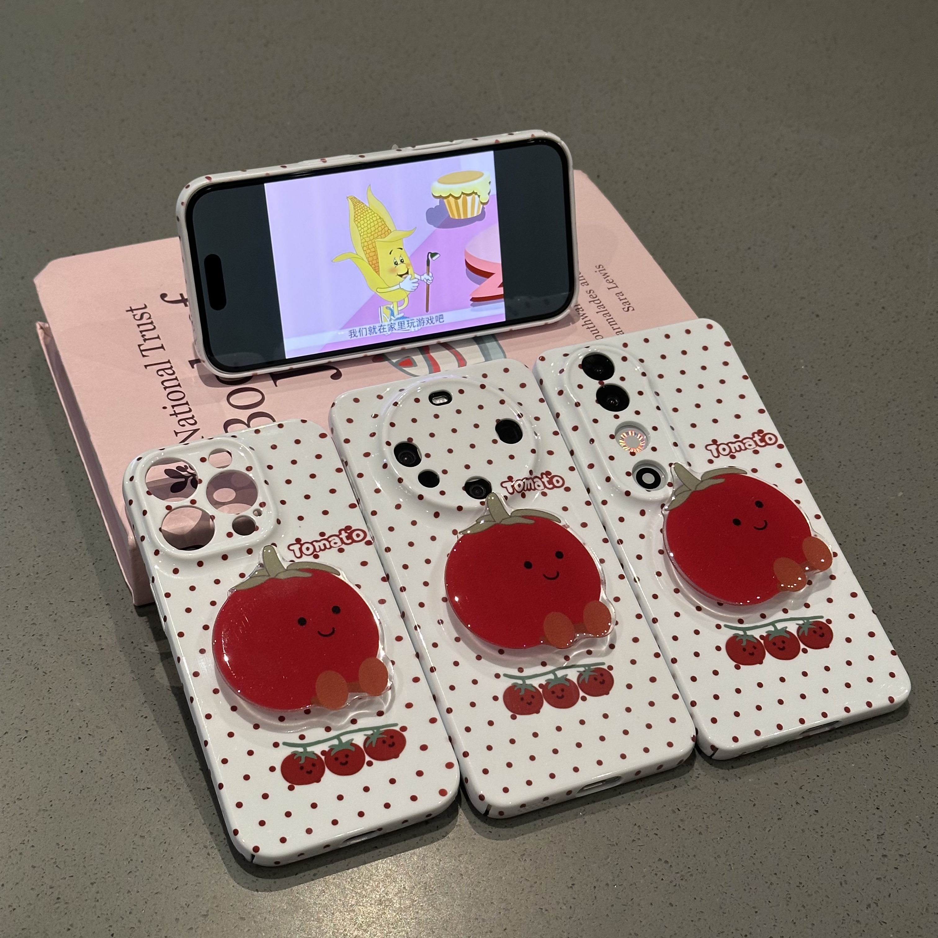欧克里里红番茄支架适用苹果16promax菲林手机壳华为vivo小米oppo