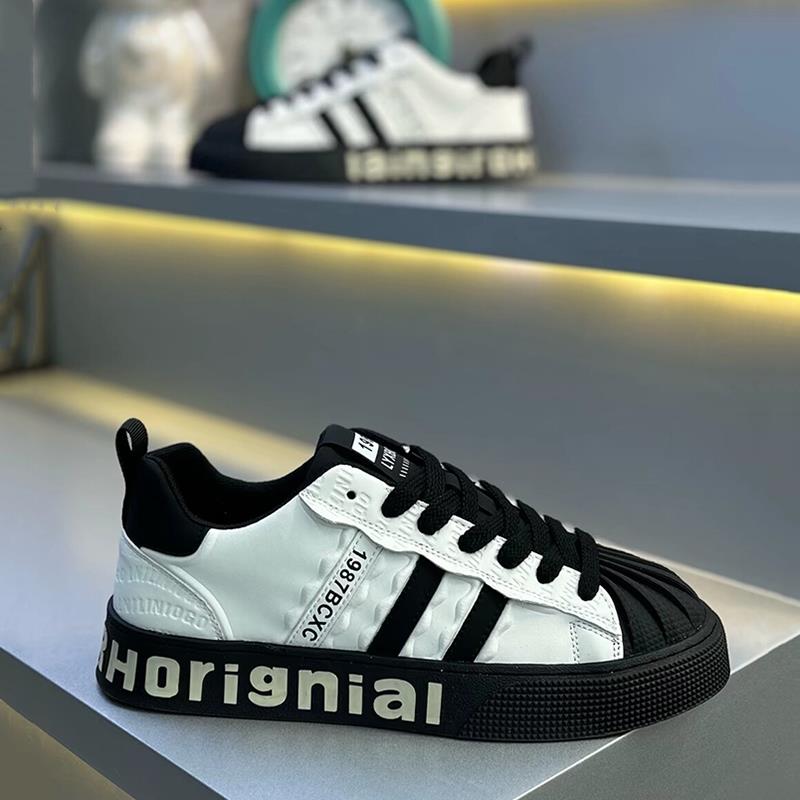 【香港QXWB&Shoes官方正品】经典三道杠板鞋男秋季新款软底低帮潮鞋