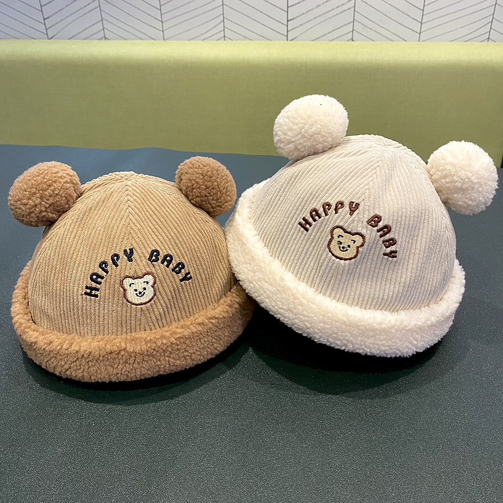 宝宝帽子男童秋冬可爱小熊保暖瓜皮帽海盗帽婴幼儿女童百搭地主帽