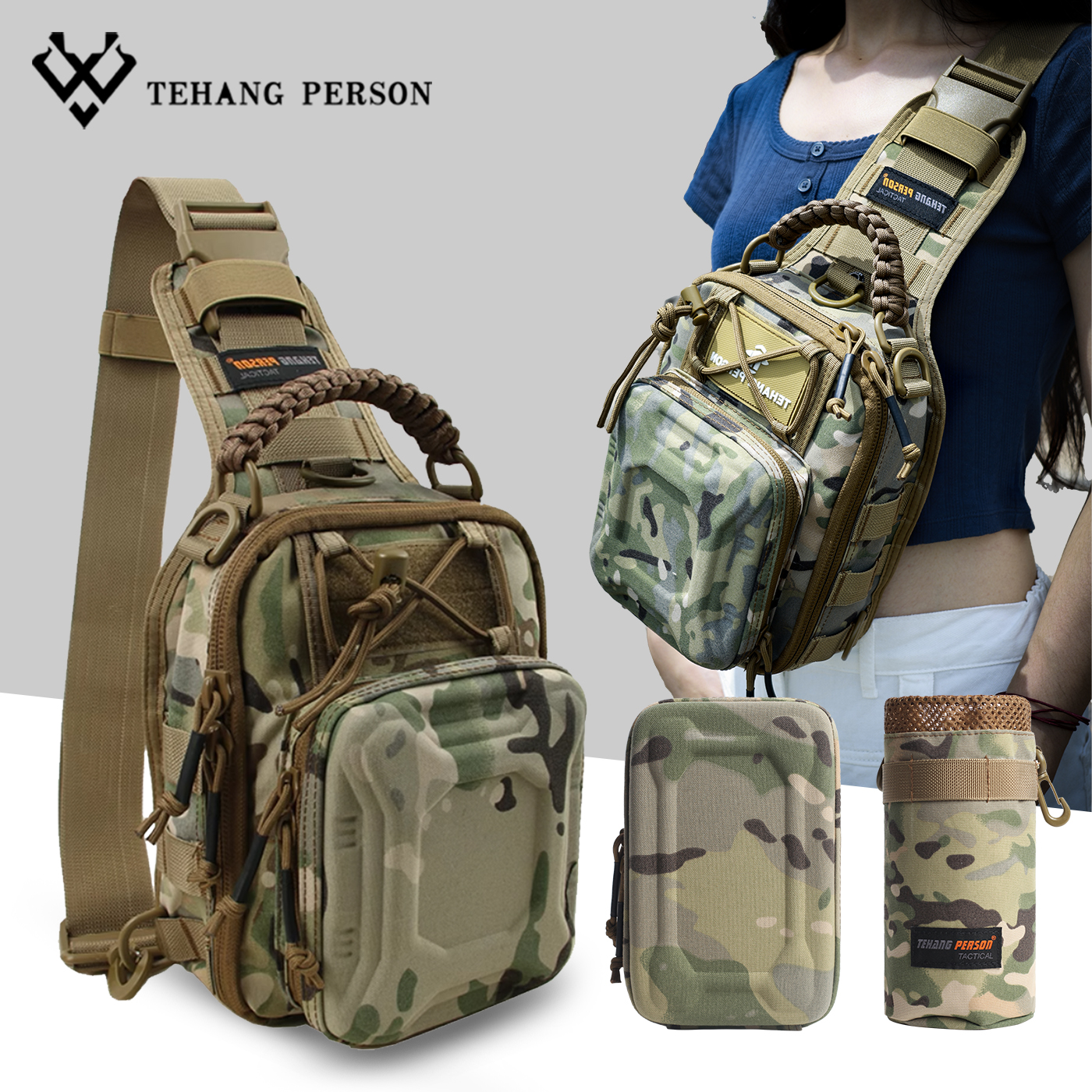 4代升级套装硬壳战术胸包男多功能单肩斜挎户外骑行腰包防水休闲