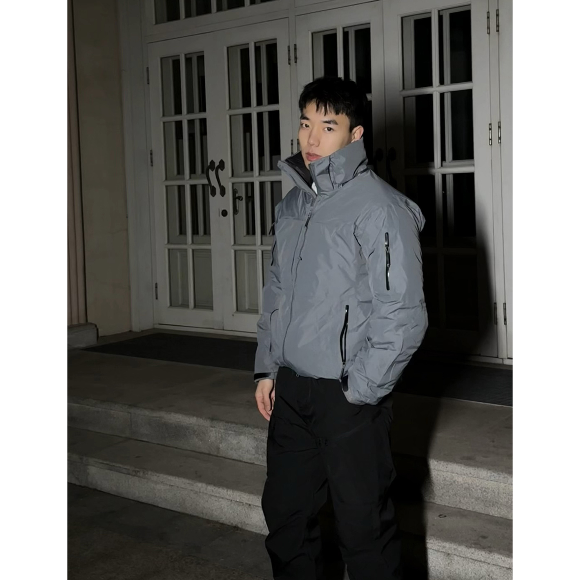 军冲羽绒服90白鸭绒三防硬壳户外夹克冲锋衣羽绒服外套防风防泼水