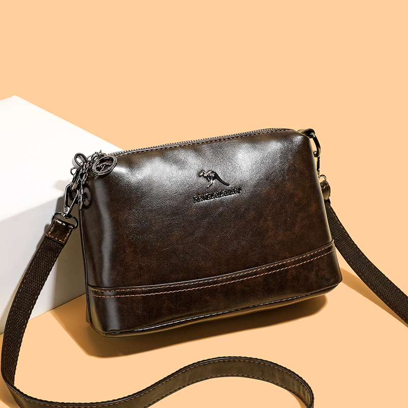 新款时尚百搭女士单肩斜挎8140咖色