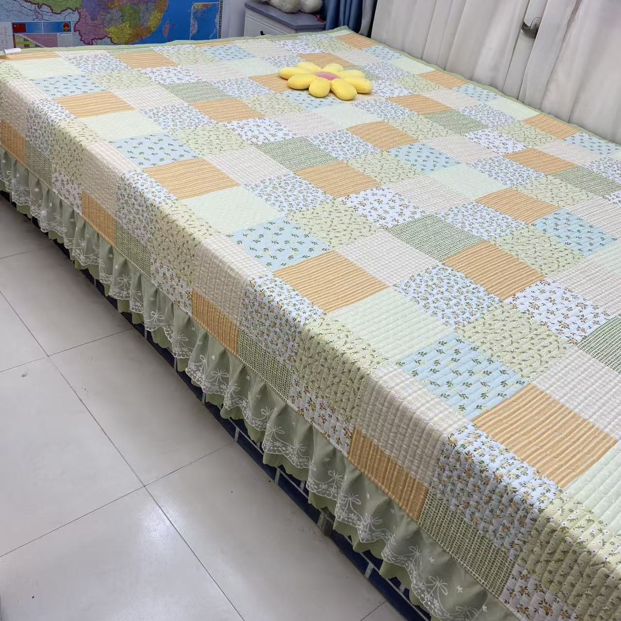 【2025新品】榻榻米防滑绗缝床裙大炕盖床盖四季通用2025款最新款