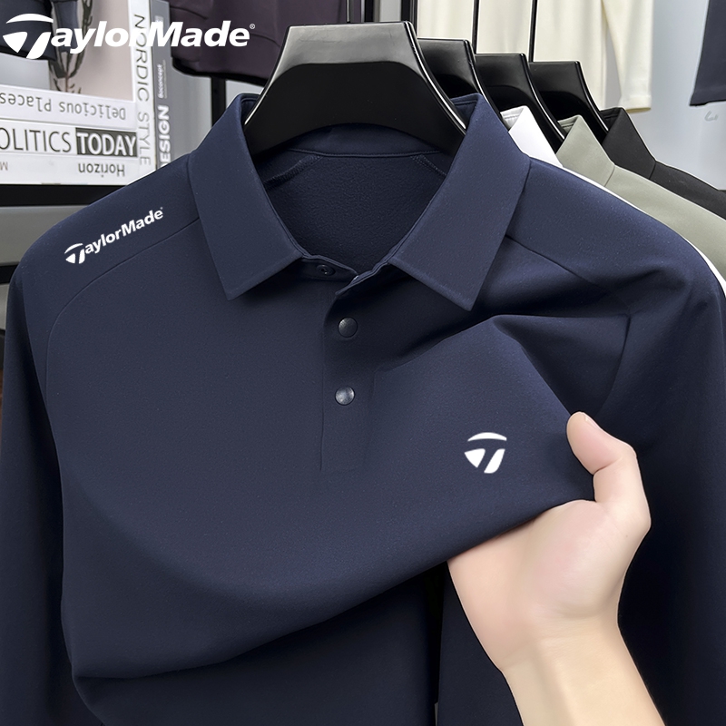 Taylormade秋冬季男士高尔夫户外休闲POLO衫保暖内含薄绒翻领长袖