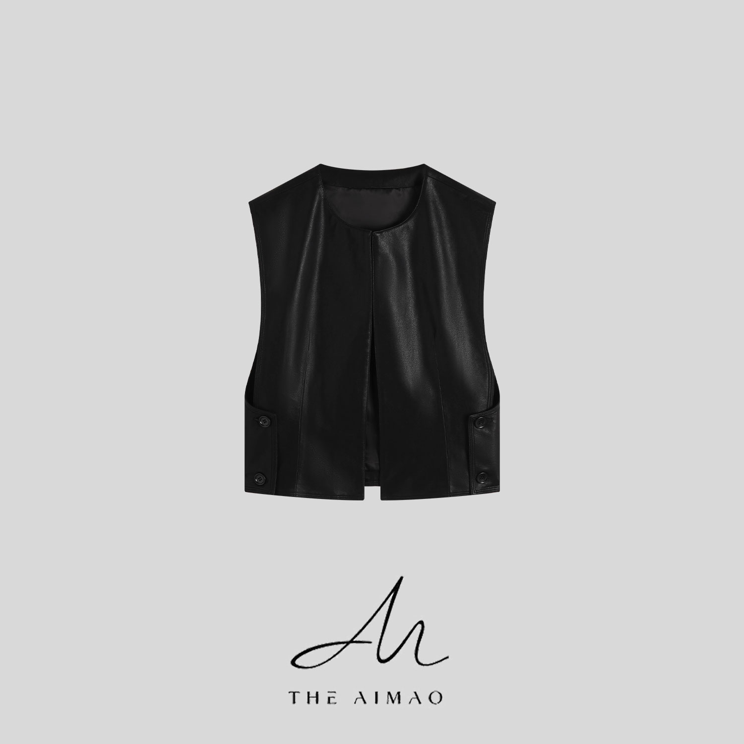 【THE AIMAO】“英伦腔调”环保蛋白皮柔软肉感叠穿廓形马甲XYX82795