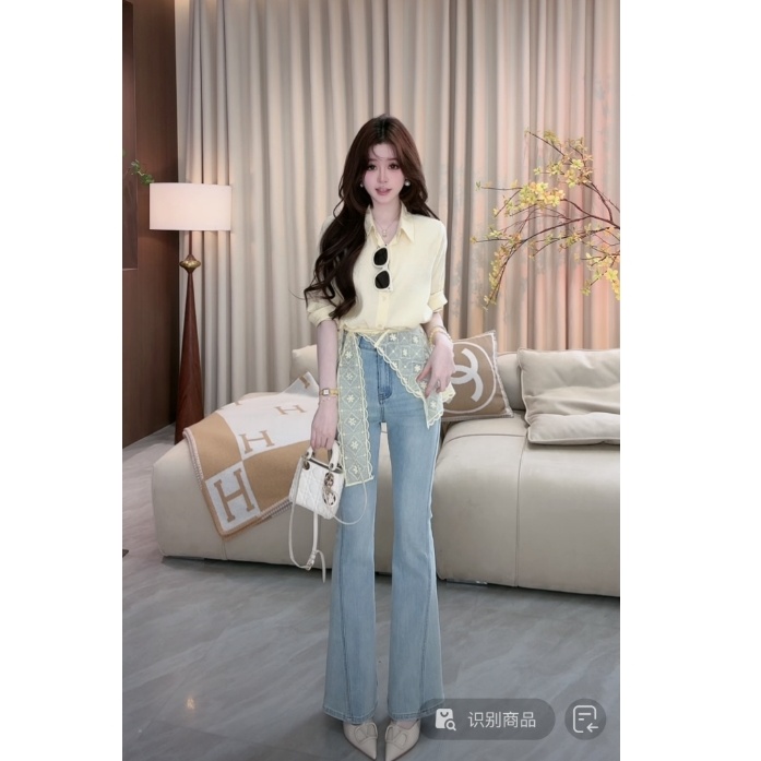 浩哥严选●韩综小白花C5CS7418A衬衫+蕾丝披肩预显瘦气质时尚小众