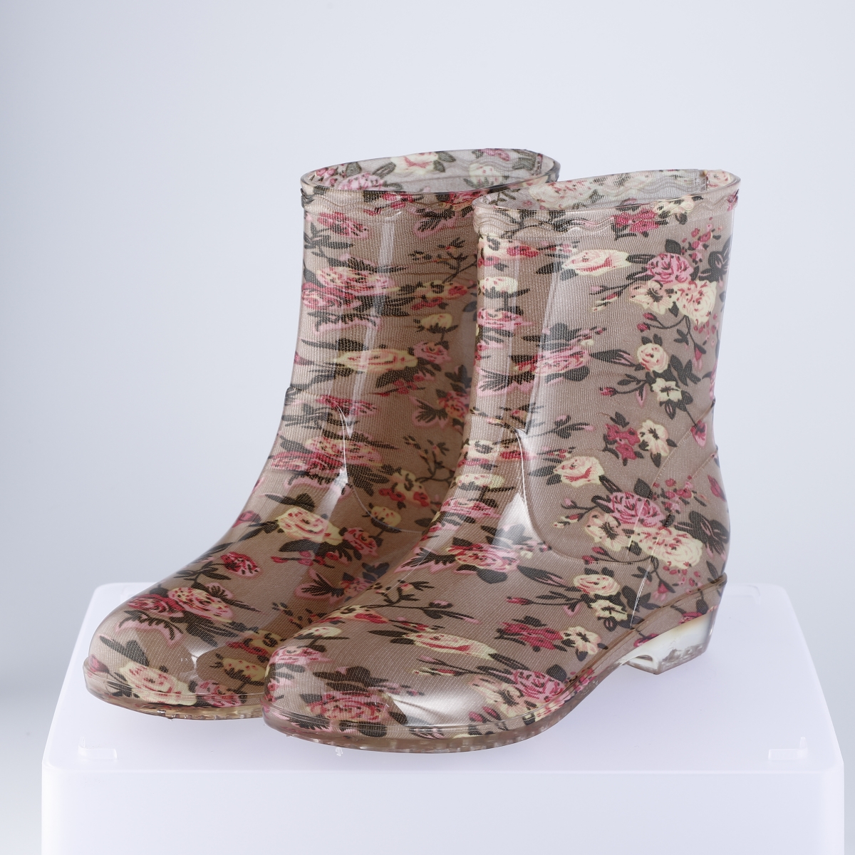 水鞋女平底成人中筒雨鞋女加绒短筒时尚夏水靴女防滑雨靴女防水鞋