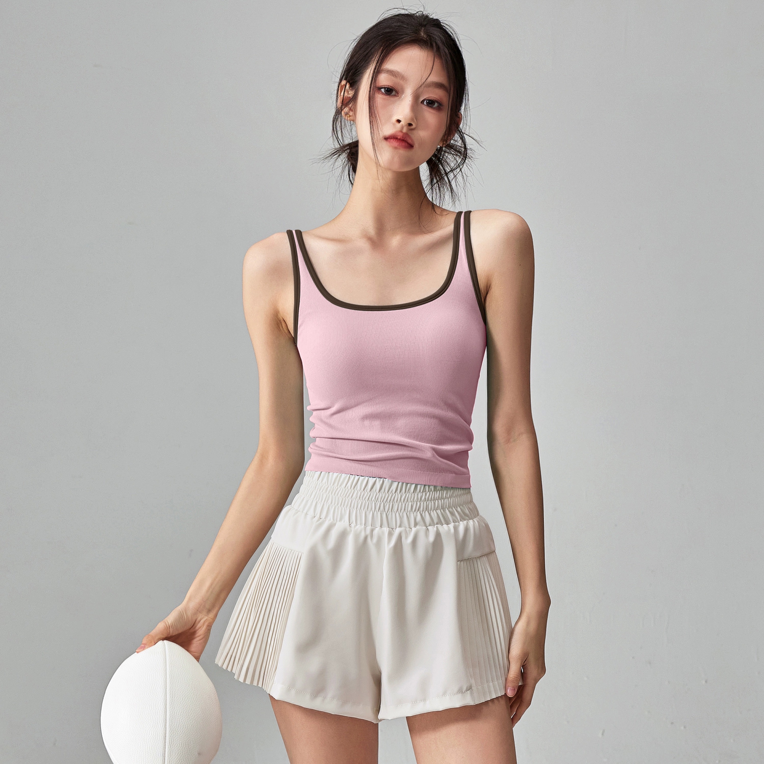 一体式运动内衣女防震聚拢瑜伽背心外穿跑步普拉提训练健身服上衣