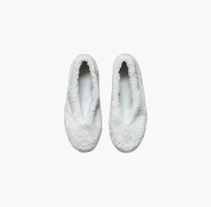 秋冬新款休闲百搭时尚加厚女士毛毛鞋平跟软底舒适外穿羊羔豆豆鞋