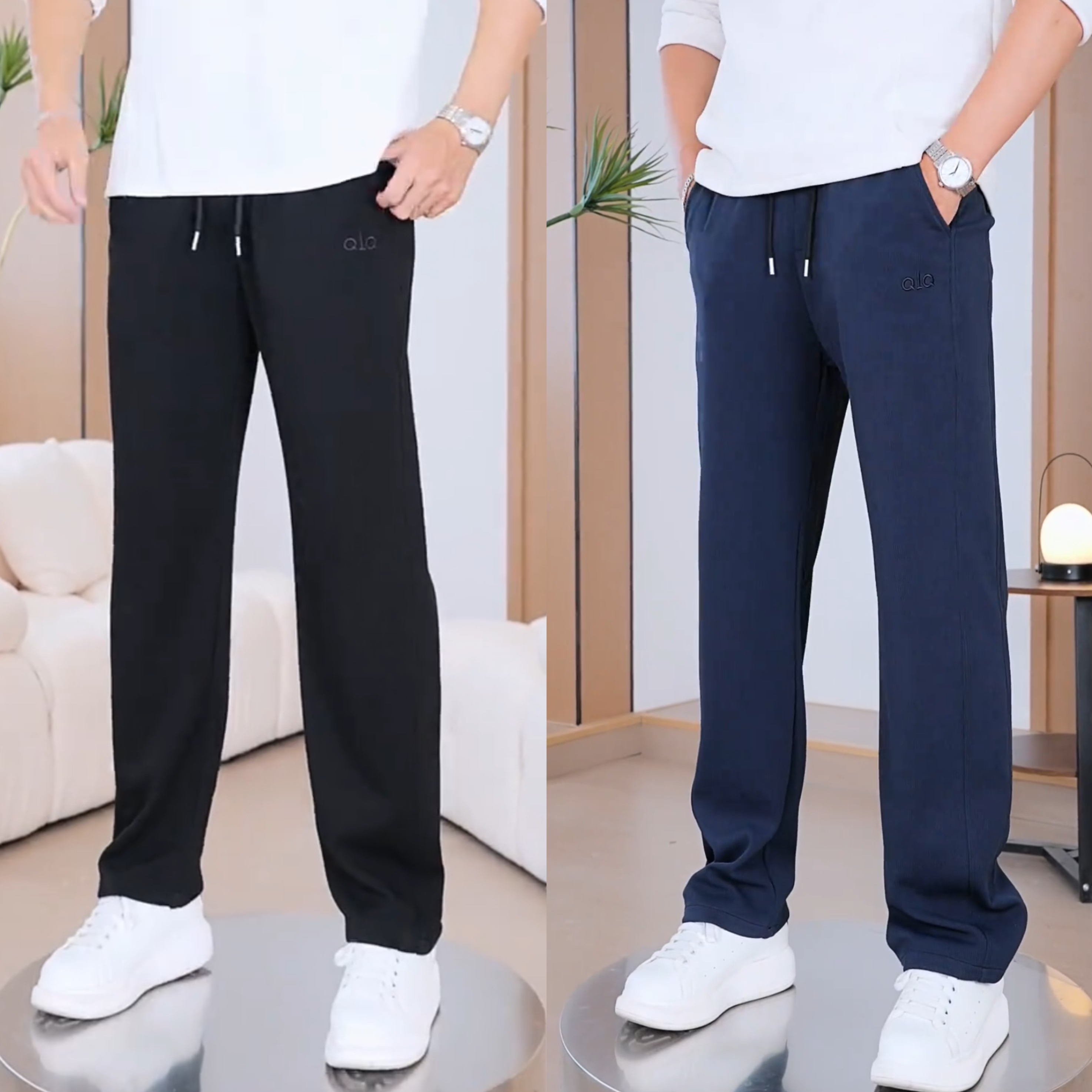 男装秋季休闲裤直筒长裤宽松不起球弹力大码运动男裤