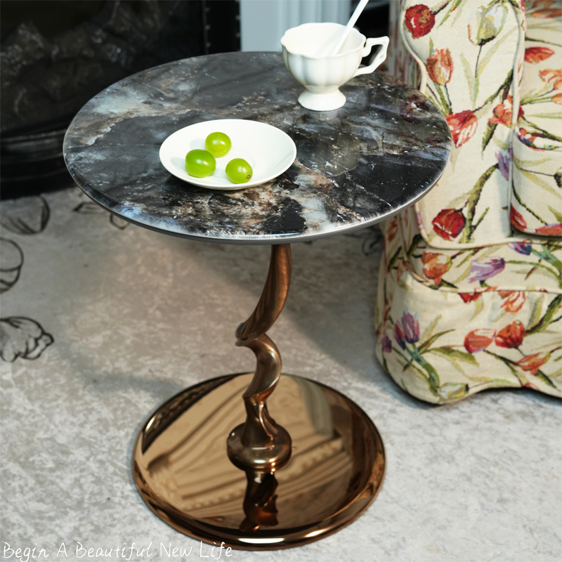 藤蔓边几客厅创意沙发边几圆形意式高档轻奢床头柜小茶几艺术角几