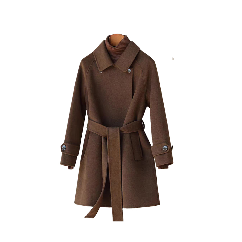 【KAIROS新.CK】设计师羊毛大衣韩系新款时尚女士羊毛中长大衣20279