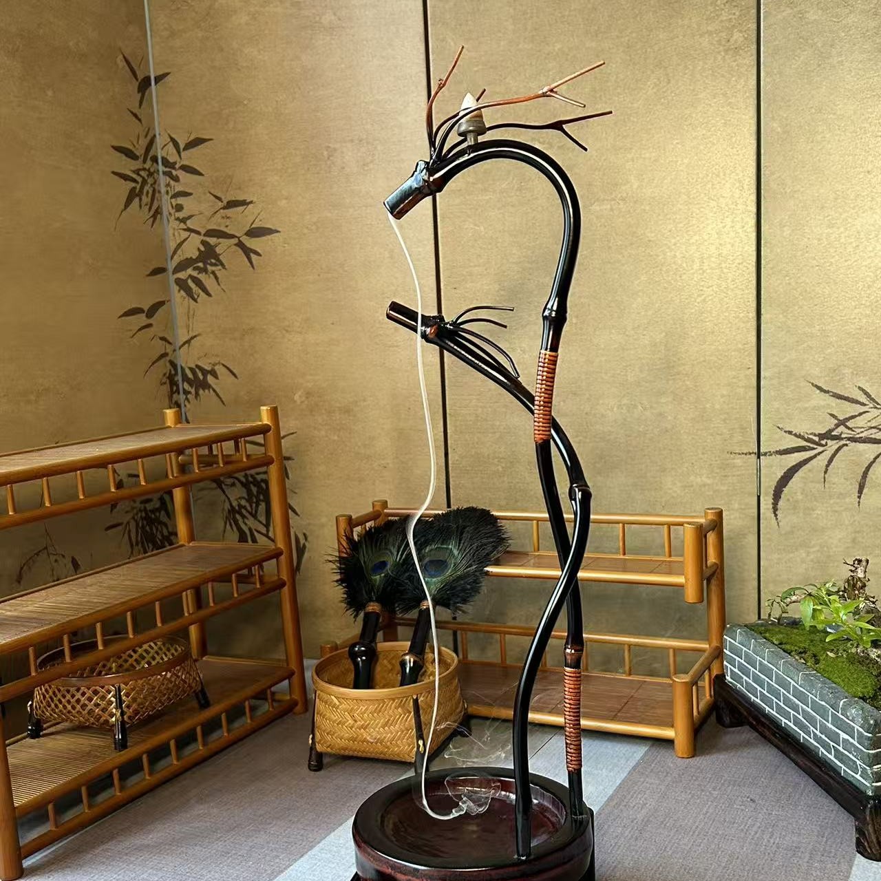 大漆龙挂香双龙戏珠龙挂香香插独特设计韵味十足