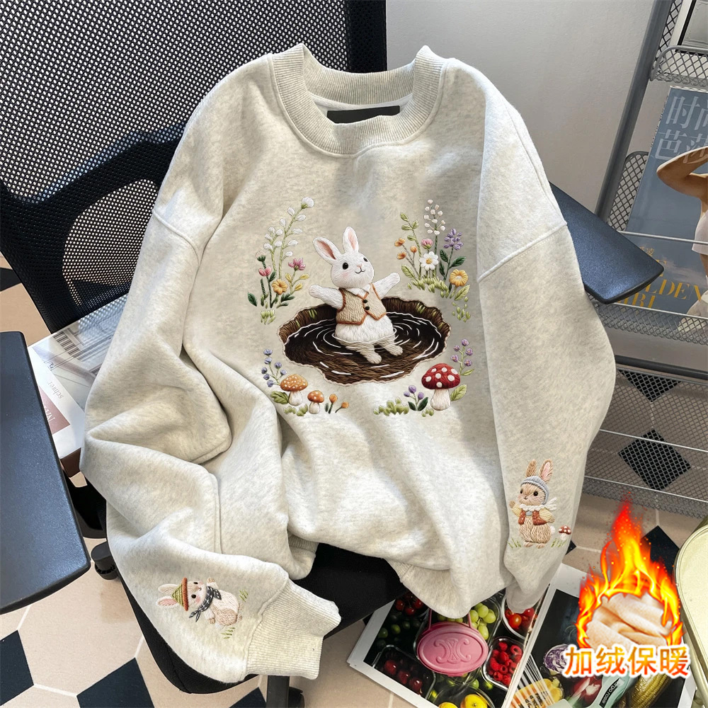 女童园领卫衣2025新款儿童休闲上衣女孩时髦秋季洋气百搭长袖衣服