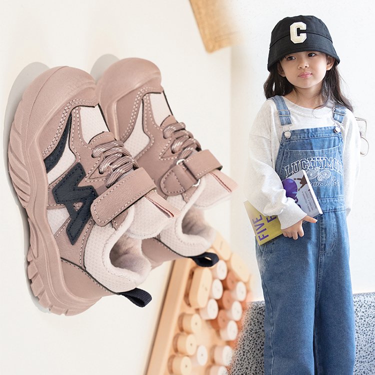 冬季新款男童女童鞋子防滑软底儿童加棉宝宝鞋加绒加厚保暖运动鞋