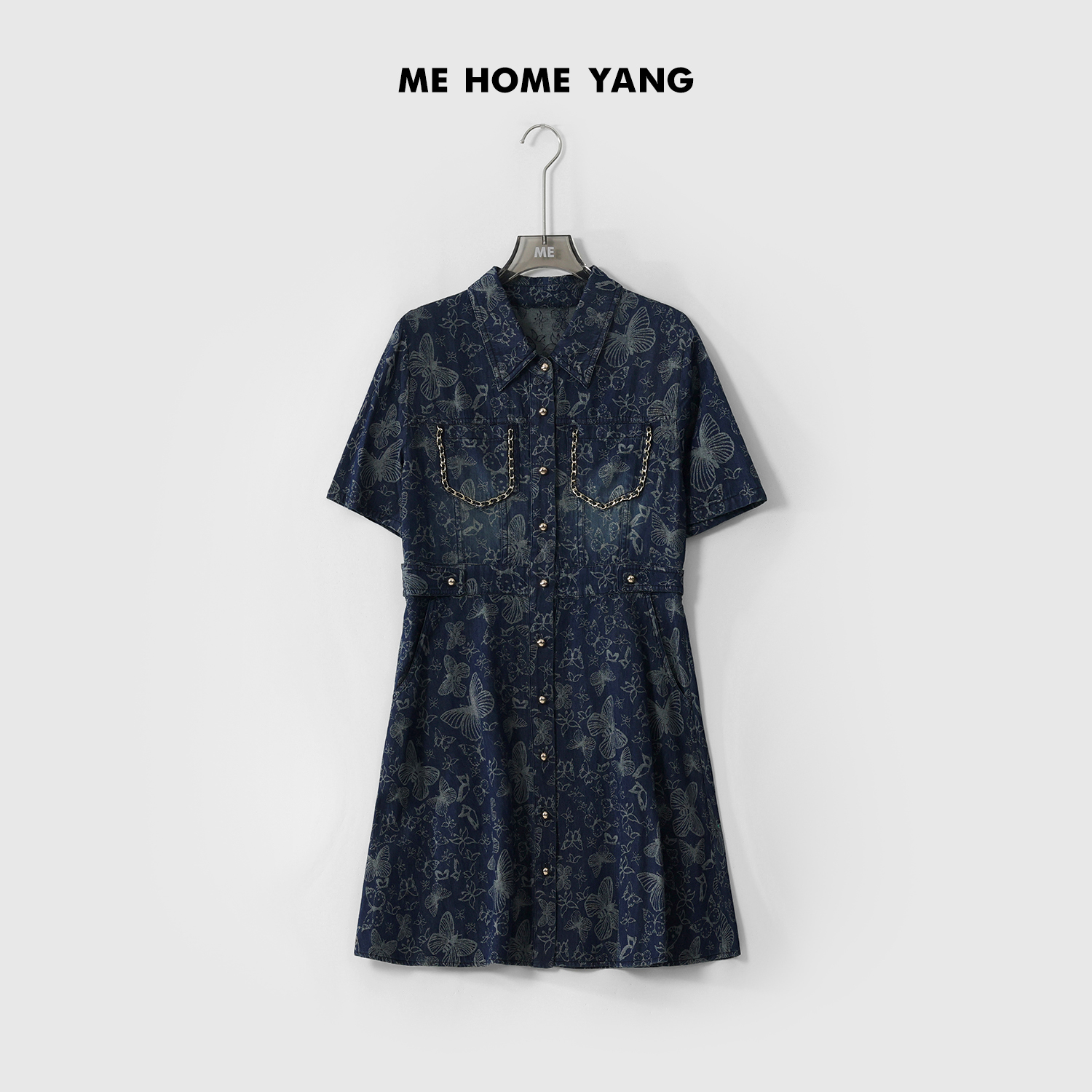 ME【花牛仔连衣裙】新款显瘦轻奢通勤时尚连衣裙MEQS5807