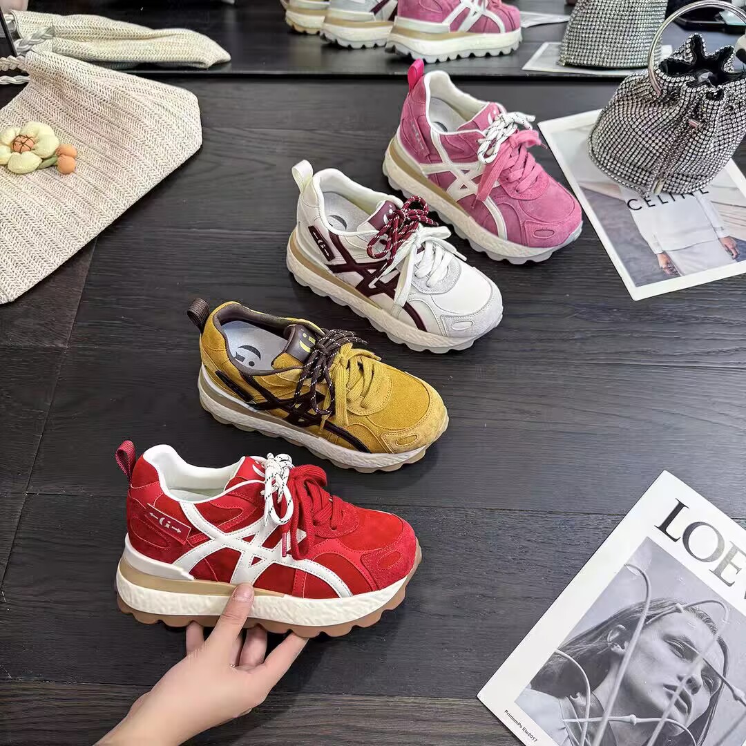 增高6cm厚底增高休闲鞋女2025秋季新款透气厚底阿甘鞋休闲跑步鞋