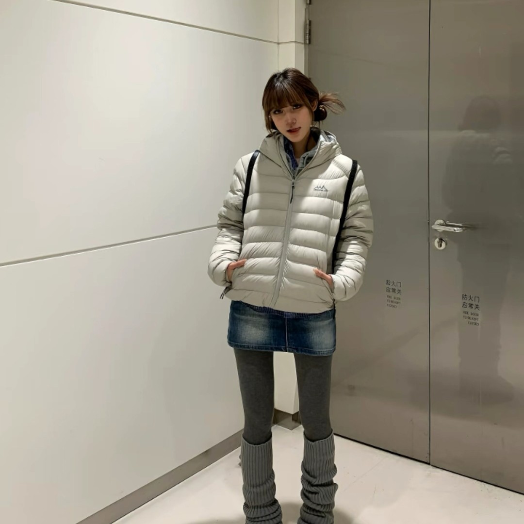 排骨棉绒服女秋冬新款轻薄棉绒短款加厚显瘦美式休闲连帽外套潮