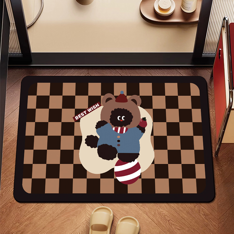 硅藻泥地垫吸水秒干防滑浴室门口地垫家用厕所速干浴室吸水垫