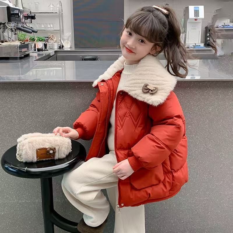 女童加厚棉衣冬装2025新款洋气儿童冬季棉服女孩冬款大童韩版棉袄
