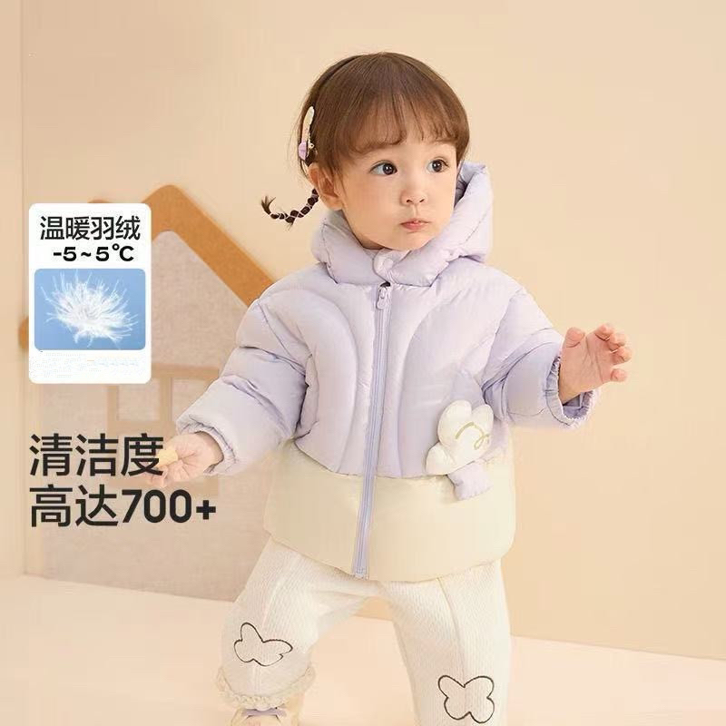 男女婴幼儿羽绒服2025冬装新款儿童中小童三防连帽短款加厚外套潮