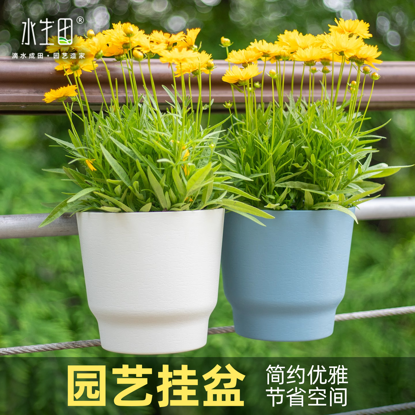 悬挂式花盆阳台小盆专用加厚塑料树脂土培吊挂吸水盆透气透水多肉