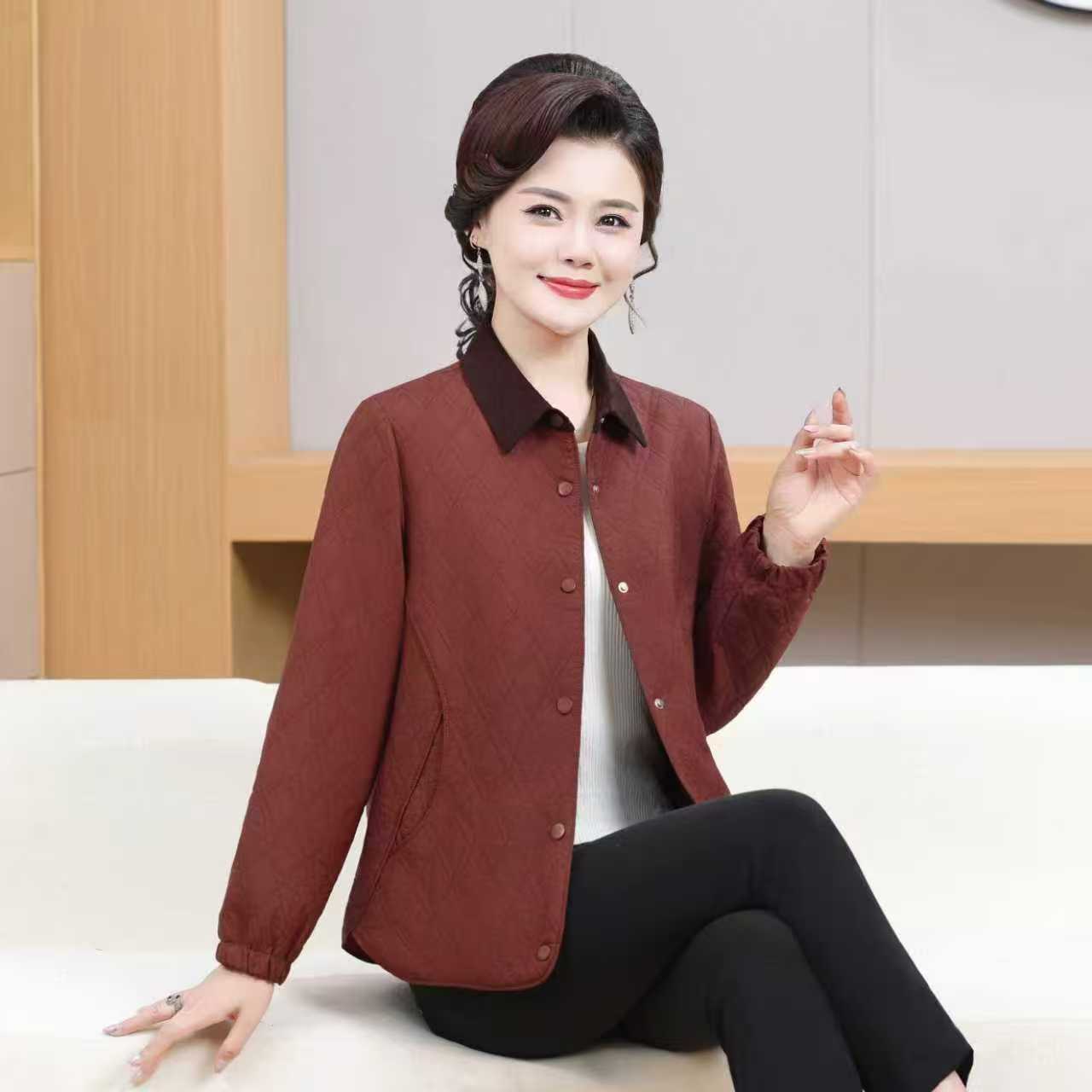 冬季新款气质时尚妈妈百搭减龄洋气棉衣外套女士显瘦保暖棉衣上衣