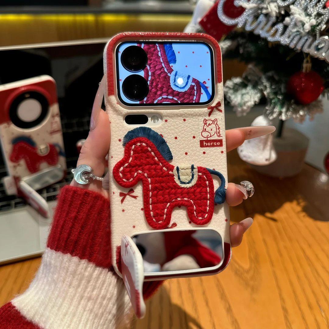 诚星泽波点小马刺绣适用苹果17PROMAX手机壳华为OPPO小米VIVO新款