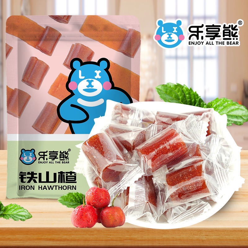 【发1斤】乐享熊铁山楂果丹皮老式山楂卷小包装儿童干片条糕球果脯