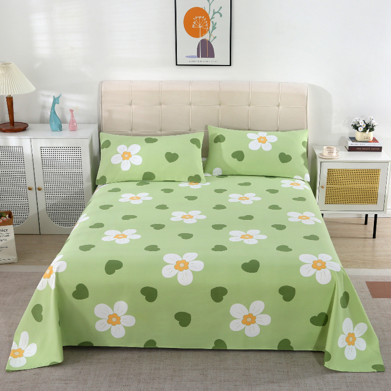 秋冬季细纱老粗布床单三件套透气软凉席床上用品床单枕套