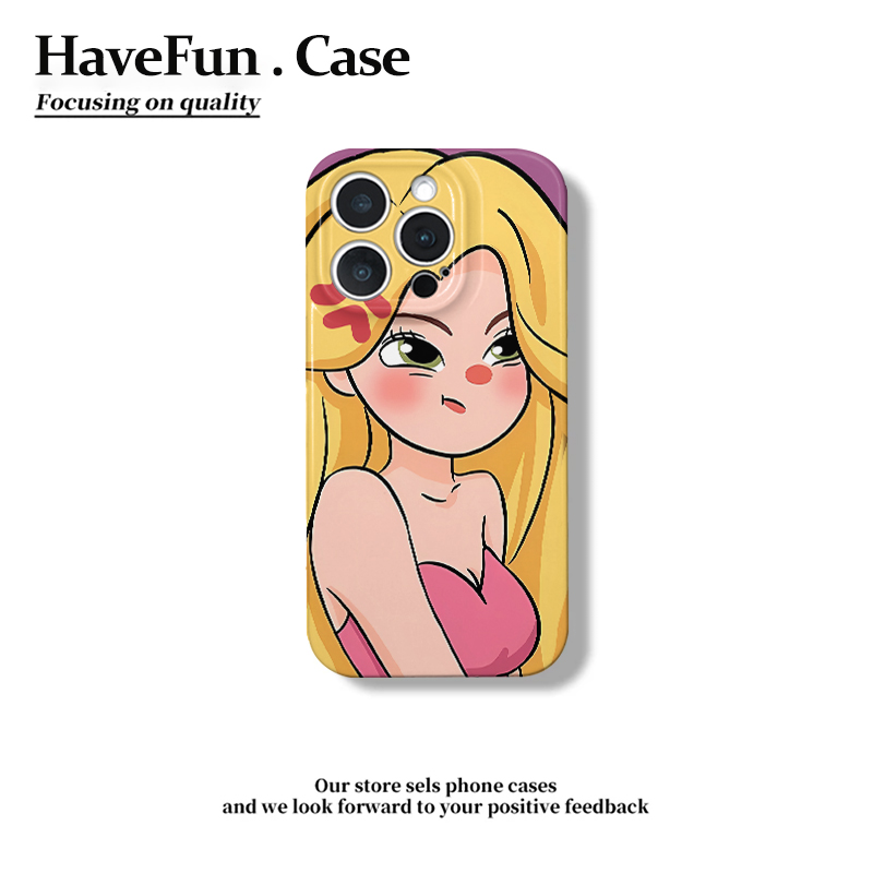 雅天立生气女孩适用iPhone16菲林苹果13手机壳15华为vivo小米oppo