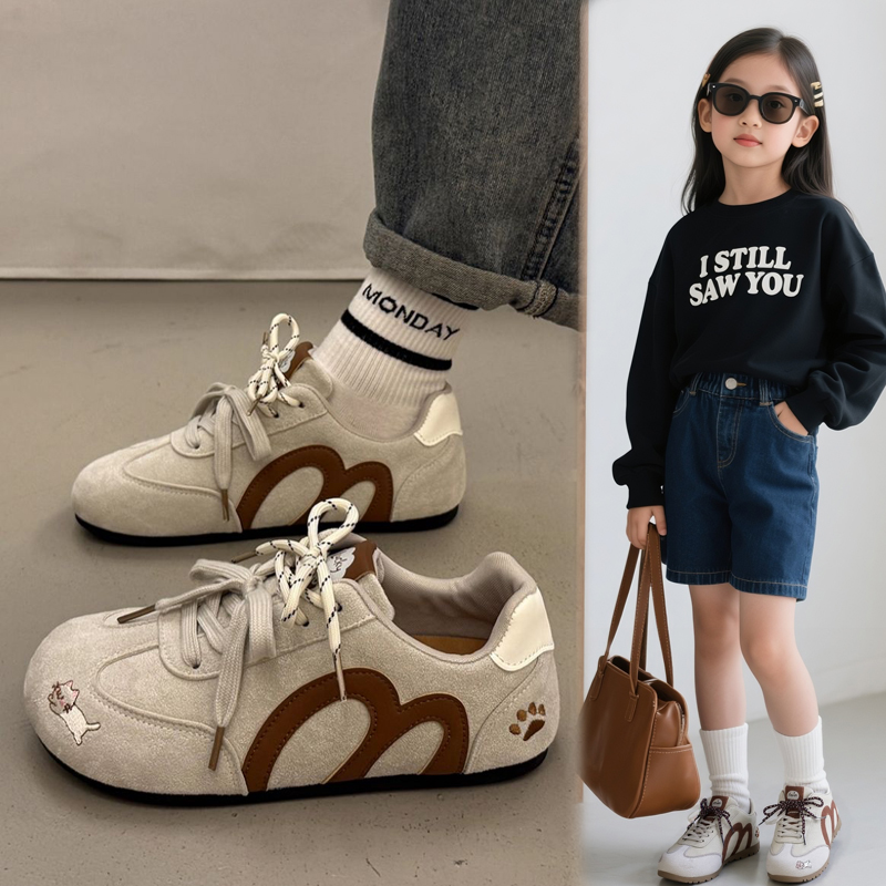 女童运动鞋2025新款秋冬儿童德训加绒鞋阿甘鞋轻便休闲百搭中大童