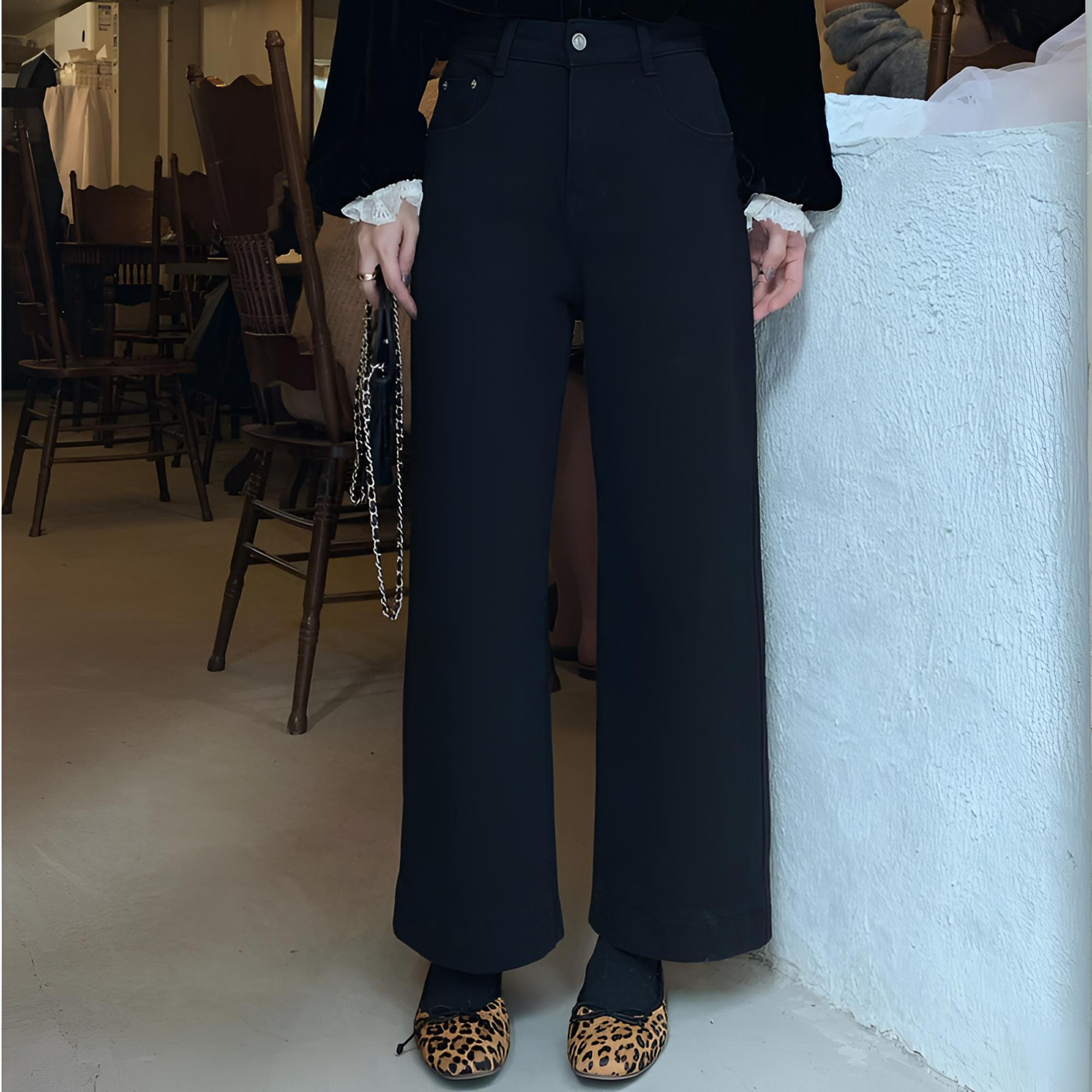 SUNCC现货 魔力神裤 磨毛四面弹百搭神裤直筒收胯高级气质牛仔裤