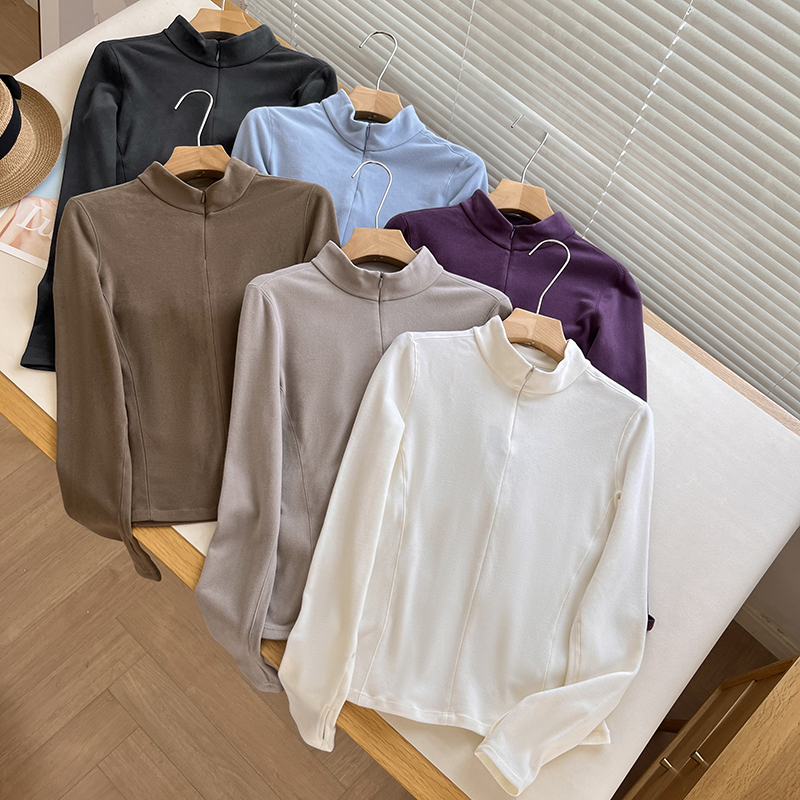 2025秋冬半拉链修身摇粒绒打底衫内搭上衣保暖显瘦外穿健身训练服