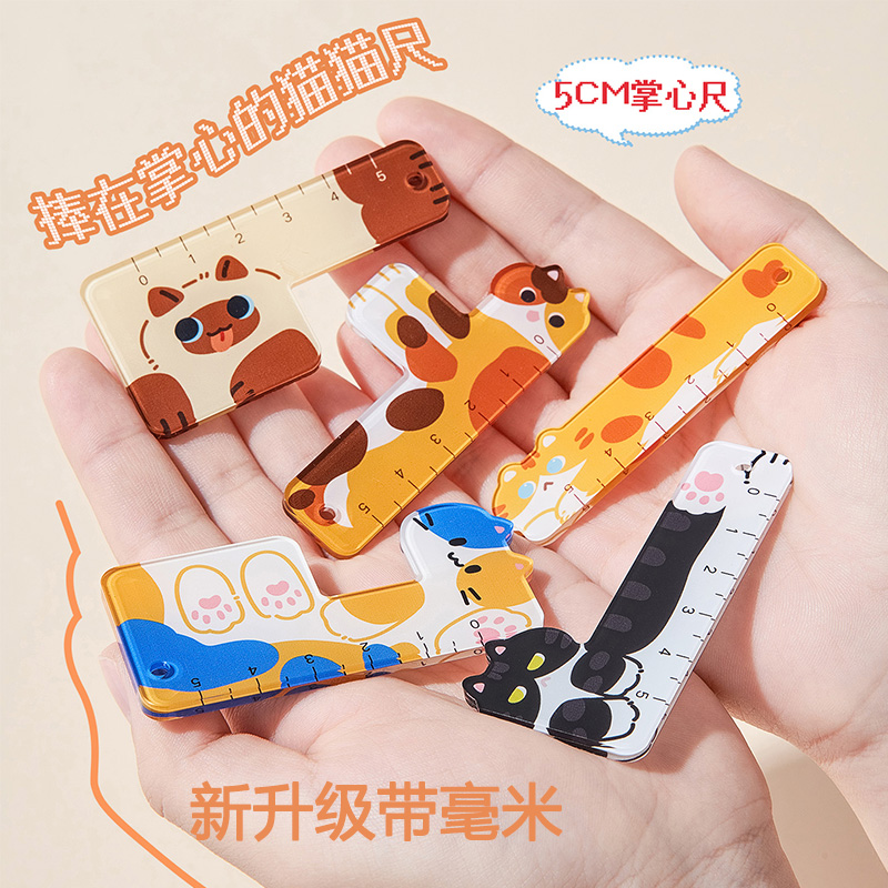 三年二班小尺大王迷你亚克力套装小学生卡通尺便携可带文具尺子